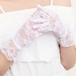 black short tulle wedding glove  lady glove