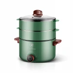 Black/White/Green  Logo Customization Stainless Steel Food Electric Steamer