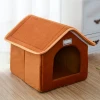Blue Removable Folding  Design Luxury Indoor Dog And Cat Pet House