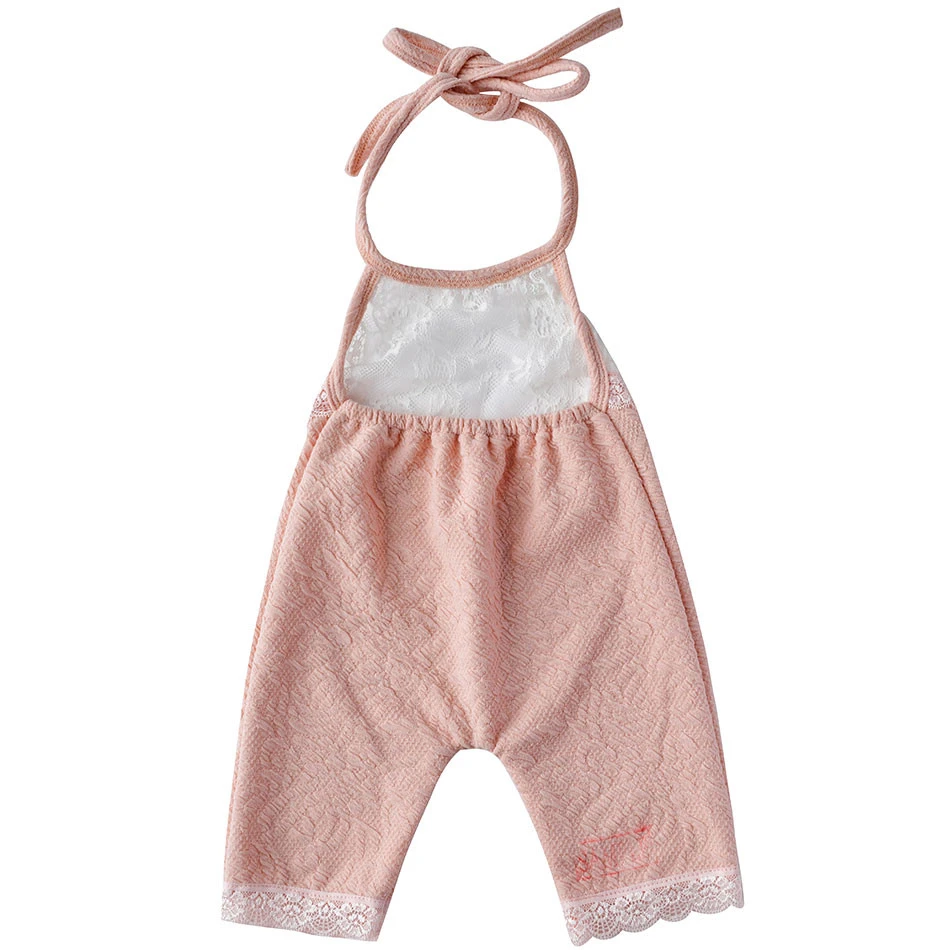 Boutique infant &amp; toddlers clothing light pink white lace backless jumpsuit