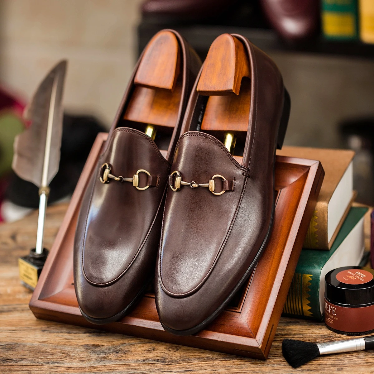 Brand new design men dress shoes genuine leather loafers
