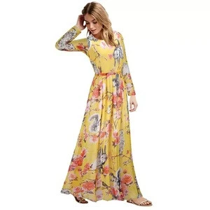 Brand New Floral Design Elegant Women Chiffon Homecoming Formal Printing Party Evening Dresses