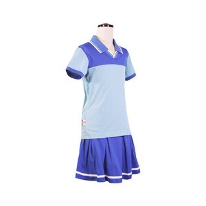 breathable new design school uniform polo t shirt and skirt