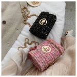 BXX001 New Design Canvas Crossbody Bag Shinning Fabric Ladies Women Sling Bags