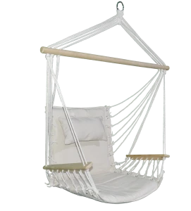 Canvas wooden living room patio single swing adult set with pillow