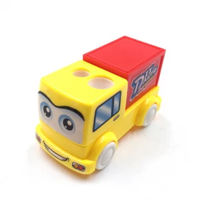 Cartoon Pencil Diy Assembly School Stationery Prize Funny Car ABS Truck Crane Shaped Sharpener