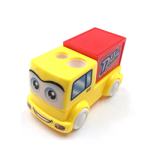 Cartoon Pencil Diy Assembly School Stationery Prize Funny Car ABS Truck Crane Shaped Sharpener