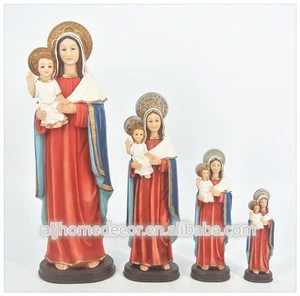 Catholic statue wholesale Virgen Mary with Baby Jesus San Francisco resin religious statue for sale