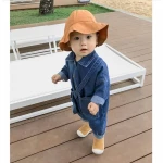 CCYH factory price denim jumpsuit kids Korean style baby autumn clothes baby romper jumpsuit