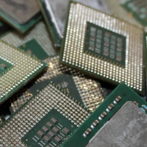 Ceramic Gold Cap CPU Processor (Ceramic Pentium Pro CPU Scraps), Motherboard Scrap