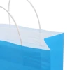 Cheap blue clothing cosmetics gift packaging paper shopping bag with handles