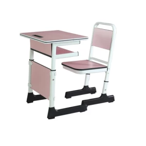 Cheap Classroom Single Desk and Chair for student School writing table with book drawer for student furniture
