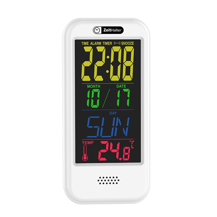 Cheap New Product Lcd Color Screen Digital Desk Clock Snooze Function Wall Clock With Temperature Gauge