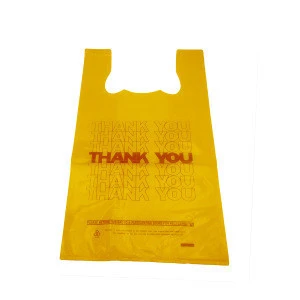 Cheap recycled  printing thank you plastic t shirt bags with custom logo