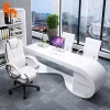 cheap round edge design CEO white google modern office  desk