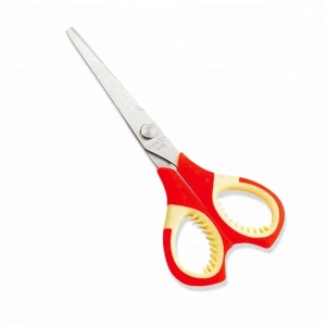 Children craft stationery scissors with anti-slip soft grip plastic handle in colourful for student paper cutting of school