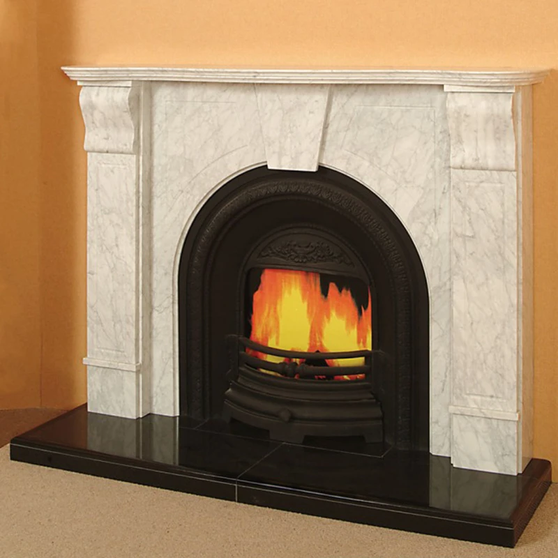 China Certification Morden Marble Fireplace, Customized Size^