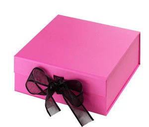 Chocolate Candy Packaging Magnetic Folding Gift Paper Box with Silk Tie