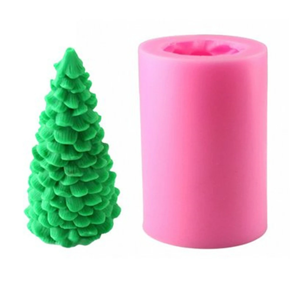 Christmas Tree Silicone Candle Mold Fondant Soap Chocolate Clay Resin Mold Aromatherapy Wax Candle Molds Cake Decoration