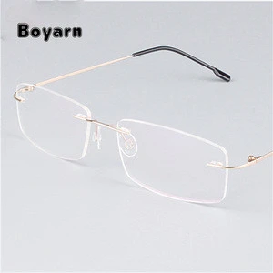 Classic Mens Pure Titanium Rimless Glasses Frames Myopia Optical Frame Ultra-light Titanium Frameless Eyeglasses Frame