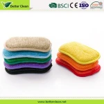 Clean colorful natural kitchen room used dish cleaning sponge