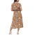 Import Clearance Sale Simple Fashion Floral Print Chiffon Maxi Dress With Brown from China