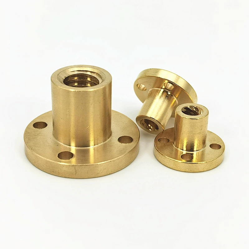 CNC machining brass parts Screw nut Non standard customized processing CNC service feed screw nut