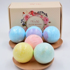 Color Explosion Bath Set 6 Salt Ball Bathing Essential Oil Ball with dried flower bubble bomb