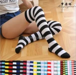 Colorful Tube Sport Girls Socks Funny Cheap Women Japanese Thigh High Striped Socks