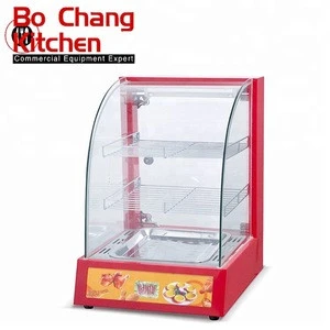 Commercial Hot Food Snack Pie Glass Display Warmer Showcase With CE Certificate