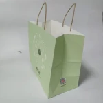 Craft Kraft Paper Bag with Handles Eco Recycle Custom Logo Printed Take Away Grocery Shopping Packaging Brown And White kraft