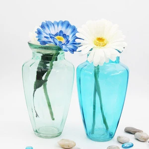 Crystal Glass Thick Glass Vase with Many Colors Tilted Glass Vase