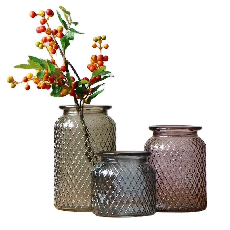 Crystal glass vase colorful flower use