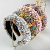 Crystal Pearl Beads Hairbands Rhinestone Sponge Headband Party Wedding Flower Hair Hoop For Girls Hair Accessories Headpieces