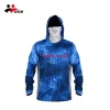 Custom 100% polyester Sublimation printing hooded fit fishing shirt
