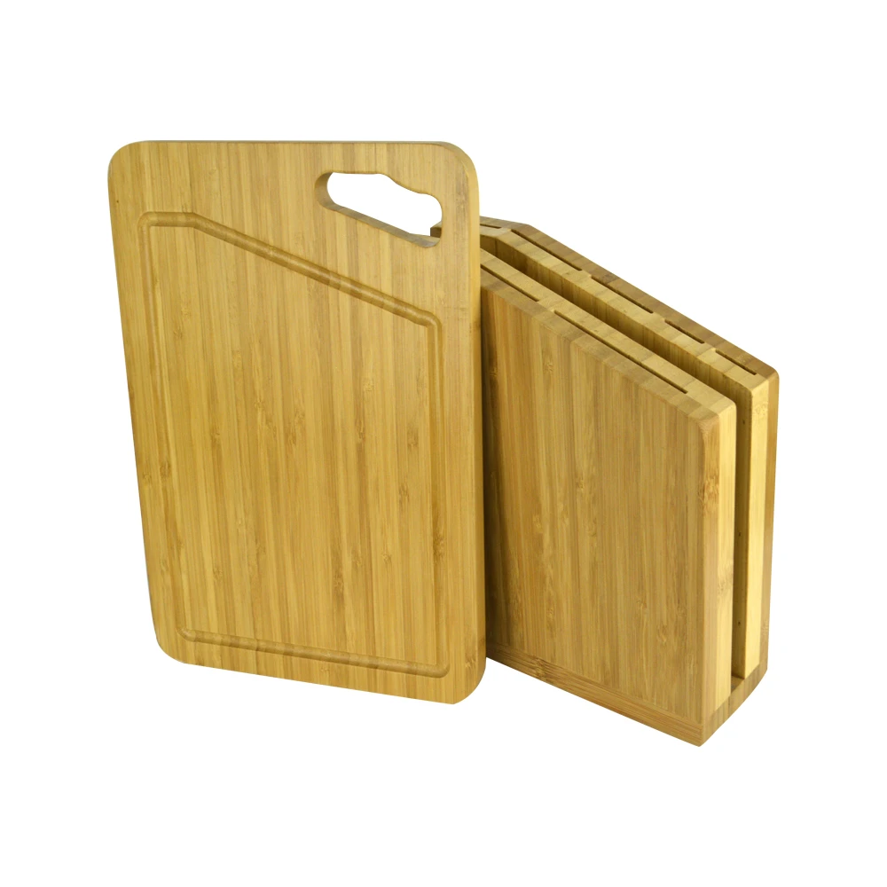 Custom Bamboo Cutting Board Set with Holder Kitchen Chopping Block Sets and Stand Charcuterie Boards