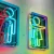 Import Custom hanging stainless steel toilet sign led backlit letter led metal restroom signs washroom sign from China