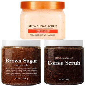 Custom ingredient fruit coconut brown sugar coffee blend gift Natural organic foot face body scrub set