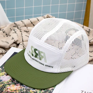 custom lightweight nylon mesh cap 5 panel hat