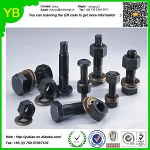 Custom OEM strong style hex head cap bolts and nuts with black oxide