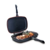 Custom Oil Free Camping Non-stick Gas Bbq Double Face Grill Pan with Handle