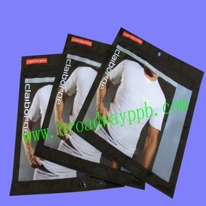 custom printed opp+cpp resealable ziplock zipper packing plastic bag for clothes