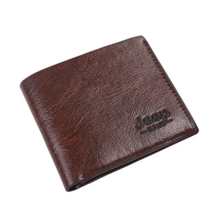 Custom Short PU Leather Fabric Trend Money  clip OEM classic durable Men&#x27;s Wallet