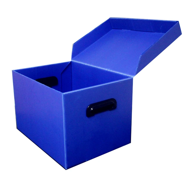 Custom Twin Wall Collapsible Pp Corrugated Container Coroplast Coreflute Plastic Storage Box Shelf Bin