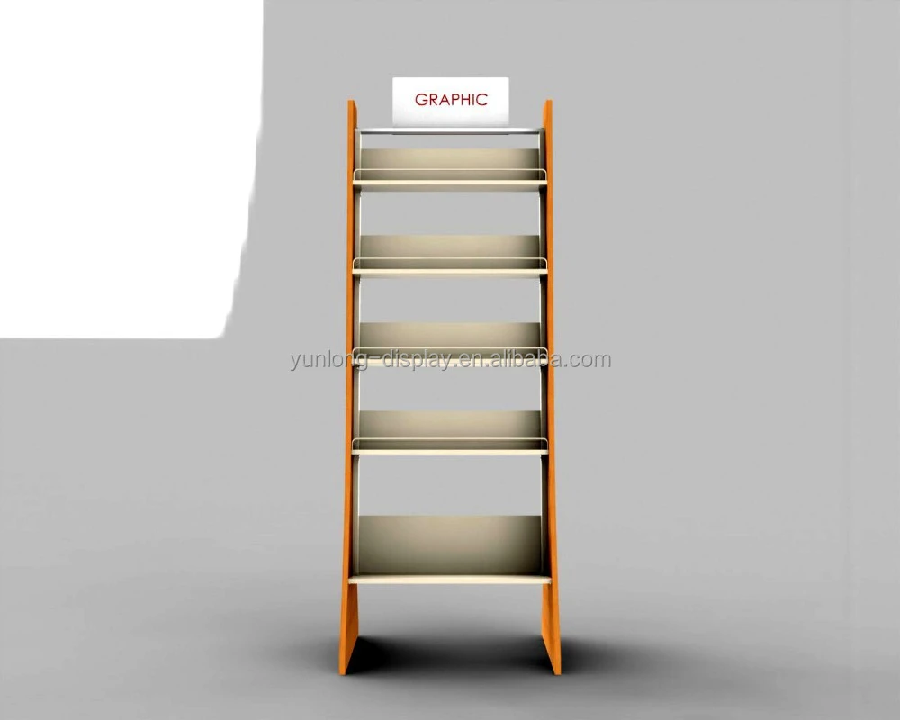 customer design modern unique wood literature display rack