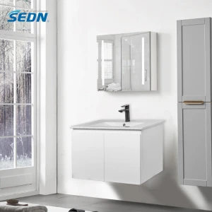 Customizable contemporary style wall mount bathroom sink and cabinet combo