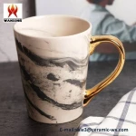 customizable prety pattern travel drinkware with gold handgrip