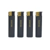 Customizable Simple Slim Gas Gold Rechargeable Black Lighters