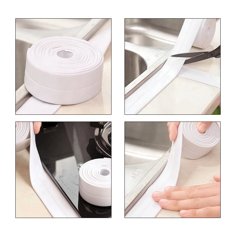 Customize Free Sample Self Adhesive PVC Weather Strip For bathtub and kitchen tank self adhesive bitumen waterproof tape