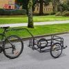 Customized Folding Bike Cargo Trailer Cart with Seat Post Hitch- Black outdoor cart